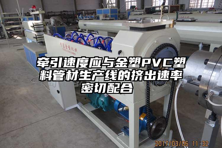牵引速度应与金塑PVC塑料管材生产线的挤出速率密切配合 
